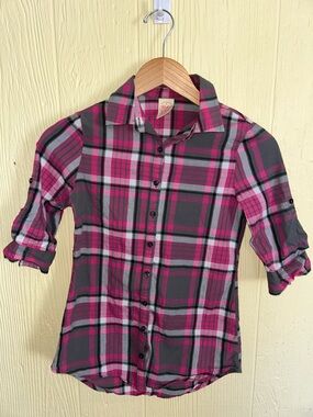 Plaid Button-Up Shirt